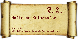 Noficzer Krisztofer névjegykártya