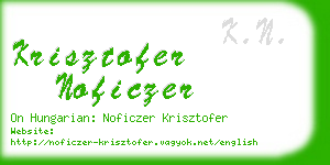 krisztofer noficzer business card